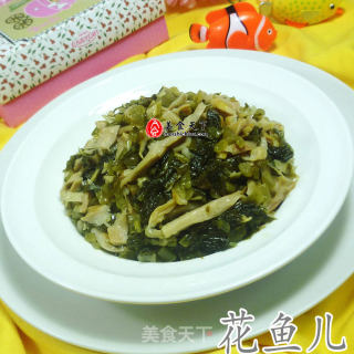 羊尾笋炒雪菜的做法