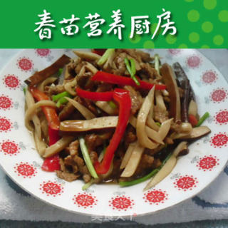 鸡腿菇香干炒肉丝的做法