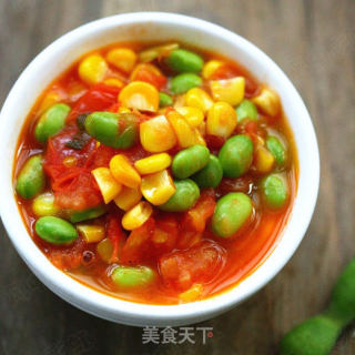 番茄毛豆炒玉米的做法
