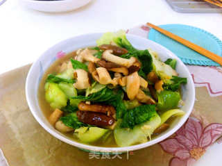 香菇炒油菜的做法