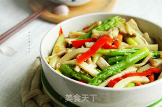 天然清新好味道：【清炒芦笋杏鲍菇】的做法