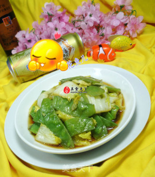 扁豆炒白菜芯的做法