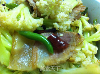 咸肉炒花菜的做法
