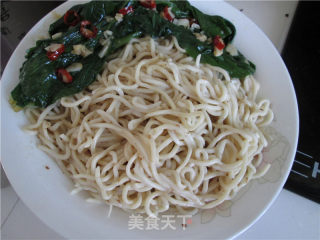 白灼油菜沙拉汁凉拌面