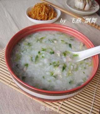 暖身养胃粥----【豌豆尖鸡肉粥】
