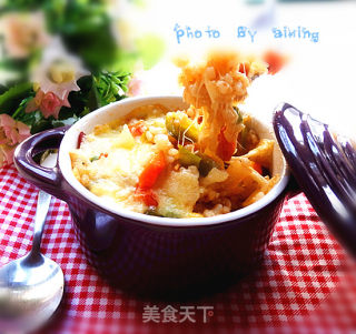 培根杂蔬焗饭的做法