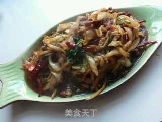 简单美味白菜帮子炒肉的做法