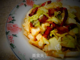 腊肉手撕包菜的做法
