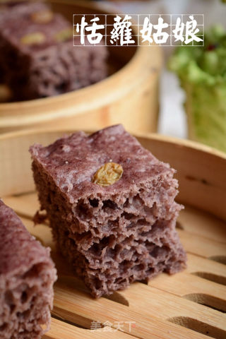 黑米葡萄干发糕的做法