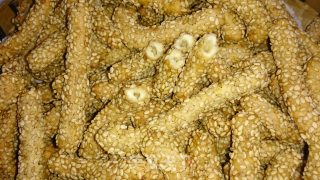黄油空芯芝麻条的做法