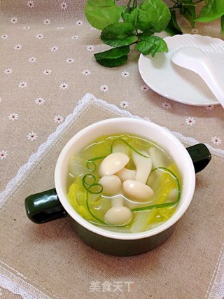 娃娃菜白玉菇鸡汤的做法
