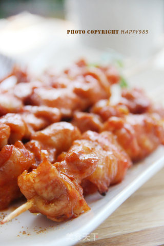 在家自制安心吮指烤鸡肉串——自制烤鸡肉串（含鸡腿剔骨方法）的做法