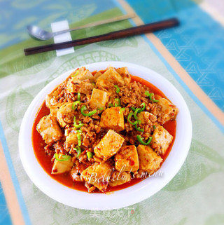 红油肉末豆腐的做法