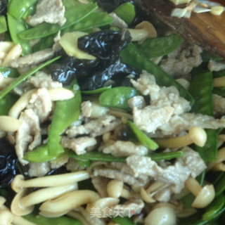 四季豆小蘑菇滑炒肉的做法
