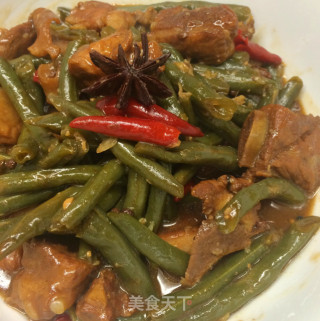 四季豆烧排骨-附餐余的卤面做法的做法