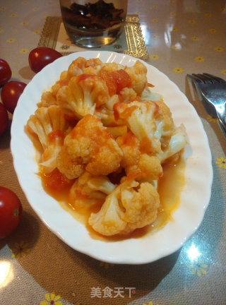 蕃茄炒花菜的做法