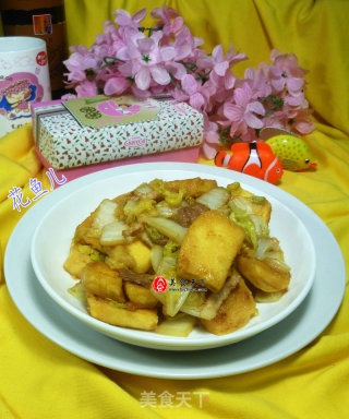 白菜肉丝炒玉米馒头的做法