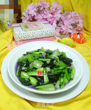 蒜香紫青菜的做法