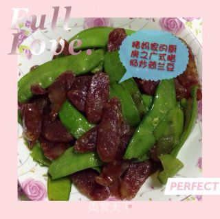 广式腊肠炒荷兰豆的做法