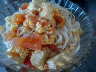 番茄豆腐鸡蛋打卤面的做法