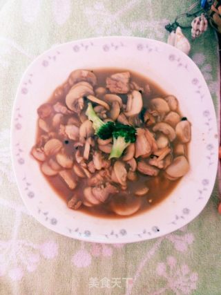 口蘑肉片的做法