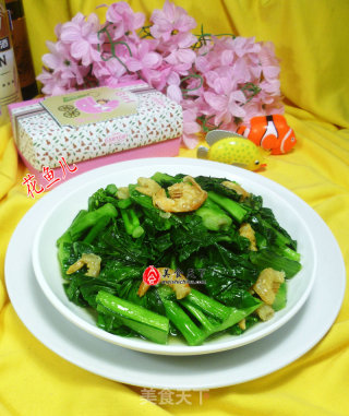 开洋炒油菜蕻的做法
