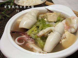 笔管鱼炖白菜豆腐的做法