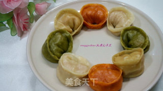 彩色元宝蒸饺的做法