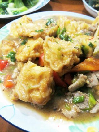 豆腐炒肉片的做法