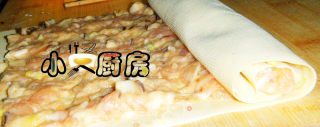 香菇鸡肉干豆腐卷的做法步骤：2