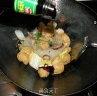 豆泡<油豆腐>粉丝的做法步骤：2