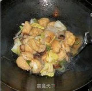 豆泡<油豆腐>粉丝的做法步骤：2