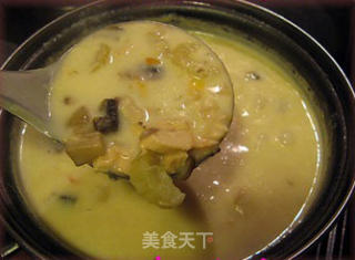 奶油鸡蓉蛤蜊汤的做法步骤：2