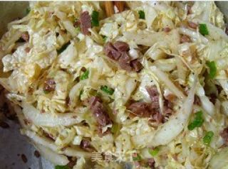 肉碎白菜饼的做法步骤：2