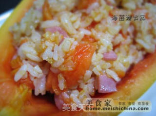 木瓜培根饭的做法步骤：2