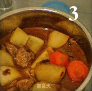罗卜烧牛肉的做法步骤：2
