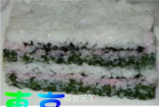 五彩寿司蛋糕的做法步骤：2