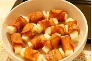 培根卷烤饵块的做法步骤：2