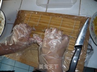 自制竹帘海苔饭卷的做法步骤：2