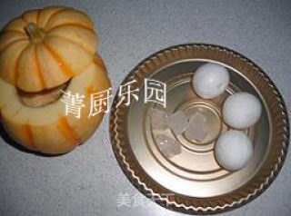 汤圆南瓜盅的做法步骤：2