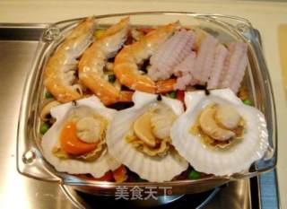 焗海鲜饭的做法步骤：2