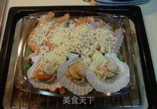 焗海鲜饭的做法步骤：2