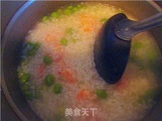 青豆虾仁粥的做法步骤：2