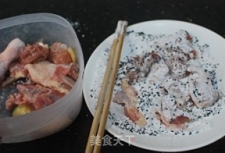 脆皮芝麻鸡的做法步骤：3