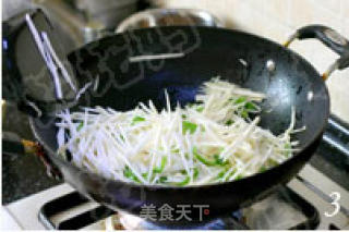 茭白青椒炒肉丝的做法步骤：3