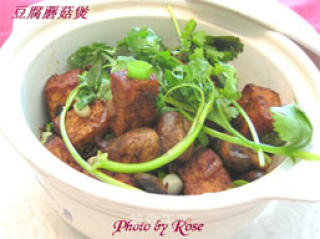 豆腐蘑菇煲的做法步骤：3
