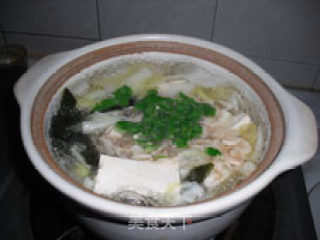 虾皮豆腐白菜海带汤的做法步骤：5