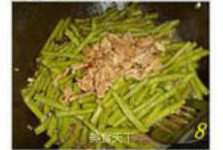 豆角炒肉片的做法步骤：2