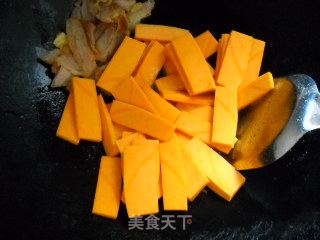 腊味南瓜的做法步骤：2