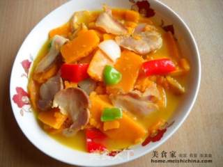 腊味南瓜的做法步骤：2